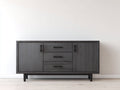 Meuble d'entrée - Bois - 155x42x82 cm - Gris foncé - Style contemporain