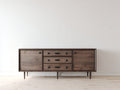 Meuble d'entrée - Bois - Métal - 170x42x82 cm - Marron-Noir - Style rétro contemporain