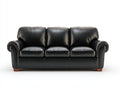 Canapé 3 places - similicuir - 215x90x86 cm - noir - style classique