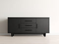 Meuble d'entrée - Bois - 150x40x80 cm - Noir - Style contemporain