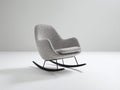 Fauteuil à bascule - tissu bouclette-métal - 77x70x84 cm - gris chiné-noir - style contemporain