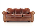 Canapé 3 places - similicuir - 208x89x85 cm - marron cognac - style classique