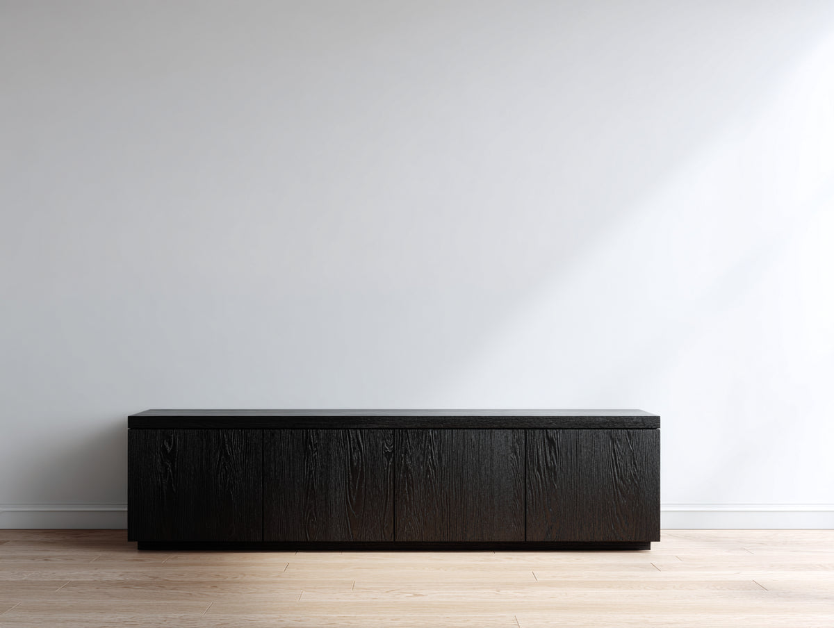 Meuble d'entrée - Bois - 160x40x55 cm - Noir - Style moderne