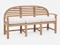 Banc de jardin - bois - textile - 182x70x98 cm - bois naturel-écru - style classique à dossier arqué