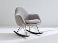Fauteuil à bascule - tissu bouclette-métal - 76x72x82 cm - gris clair-noir - style minimaliste