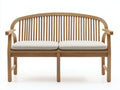 Banc de jardin - Bois-Textile - 150x60x90 cm - Bois naturel-Crème - Style classique
