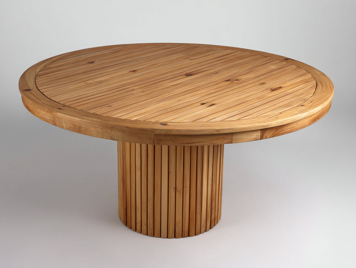 Table de jardin - bois - 118x118x74 cm - bois doré - style naturel