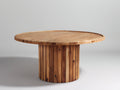 Table de jardin - bois - 138x138x76 cm - brun doré - style rustique moderne