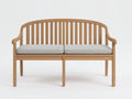 Banc de jardin - bois-textile - 168x64x92 cm - bois naturel-gris clair - style classique à dossier vertical