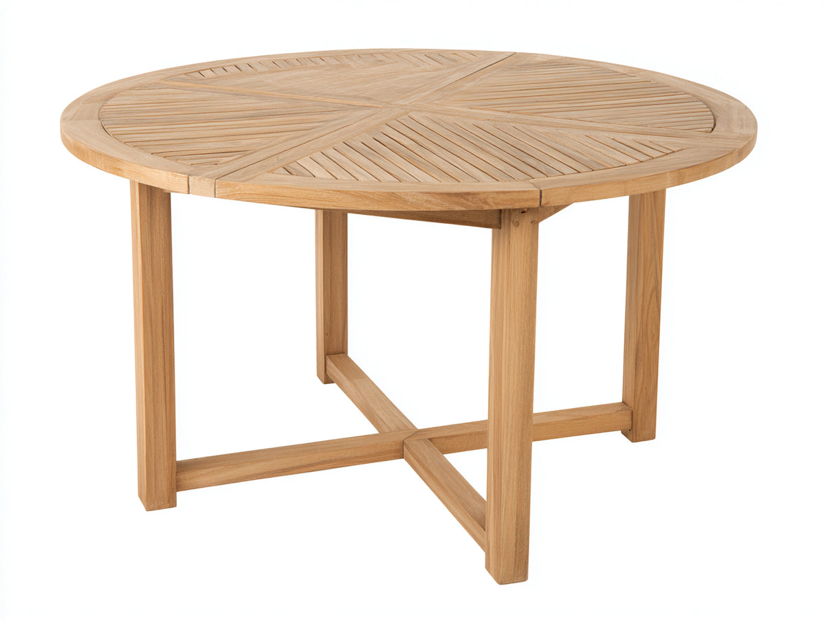 Table de jardin - bois - 124x124x76 cm - bois clair - style géométrique